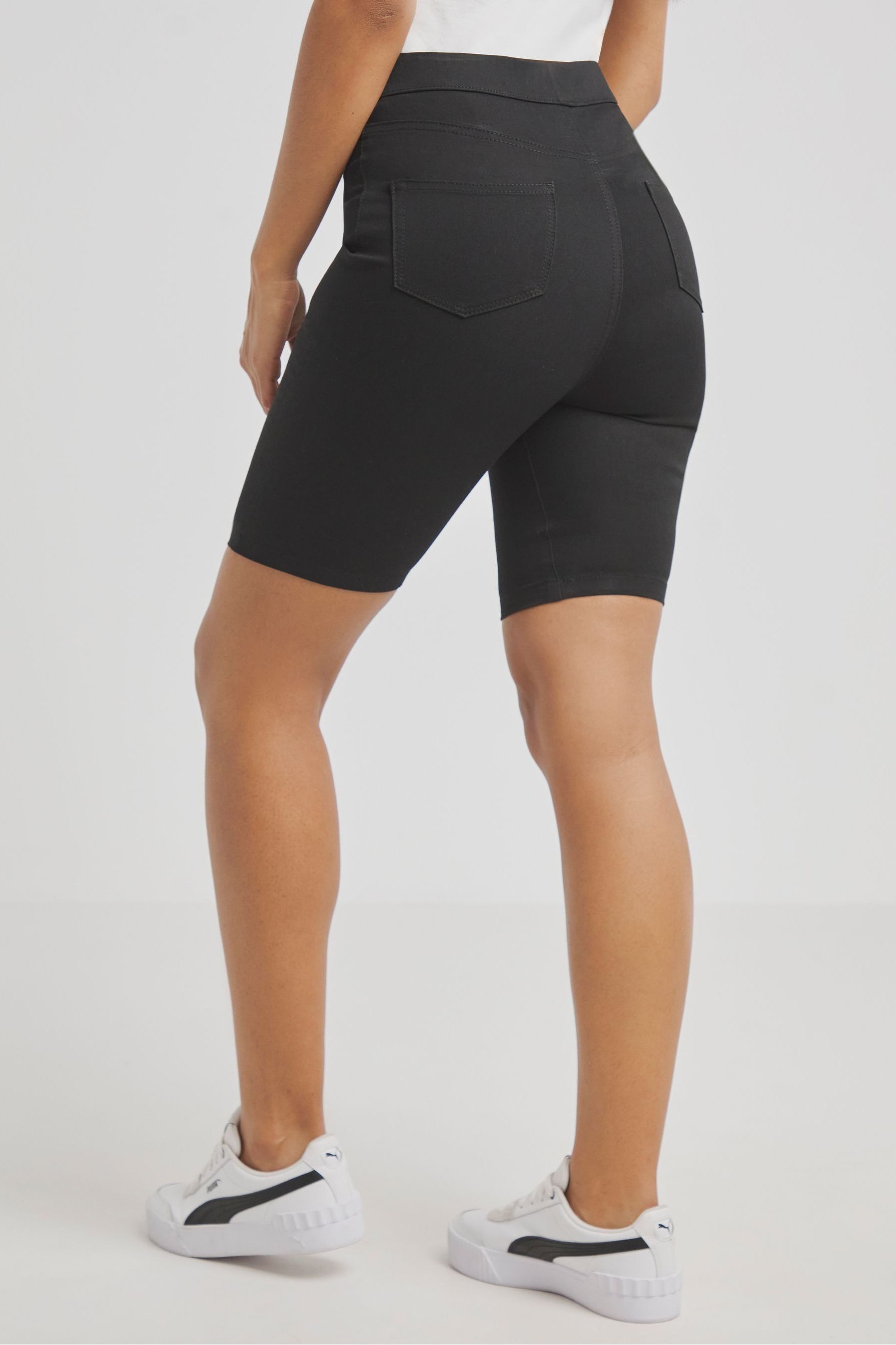 Buy Simply Be Black Pull On Denim Cycling Shorts from the Next UK online shop