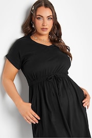 Yours Curve Black T-Shirt Drawcord Dress - Image 4 of 5