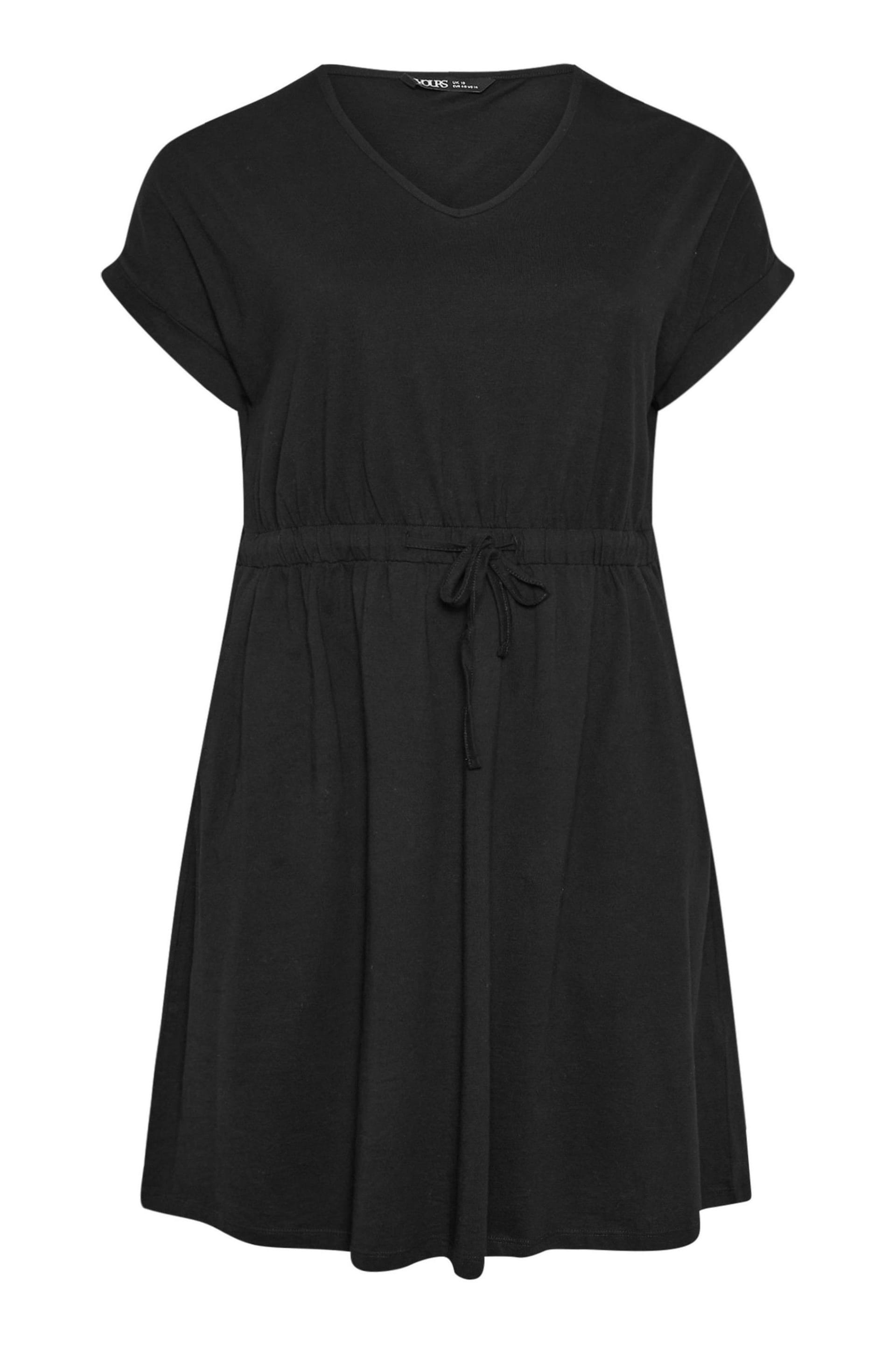 Yours Curve Black T-Shirt Drawcord Dress - Image 5 of 5