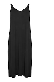 Yours Curve Black Throw On Beach Shirred Strap Dress - Image 5 of 5