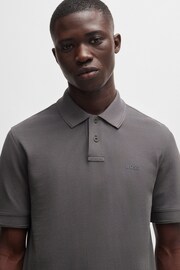 BOSS Light Grey Cotton Pique Polo Shirt - Image 4 of 5