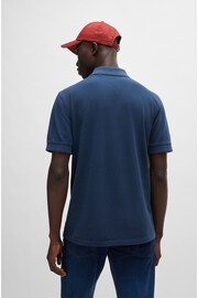 BOSS Dark Blue Cotton Pique Polo Shirt - Image 4 of 4
