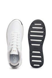 BOSS White Textured Sole Trainers In Mixed Materials - Image 4 of 5