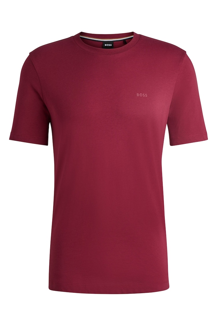 BOSS Red Regular Fit Tonal Rubber Logo 100% Cotton T-Shirt - Image 5 of 5