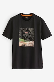 BOSS Black Seasonal Print T-Shirt In 100% Cotton Jersey - Image 5 of 5