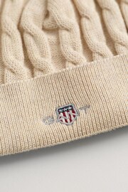 GANT Cream Baby Shield Cotton Cable Knit Beanie - Image 2 of 2