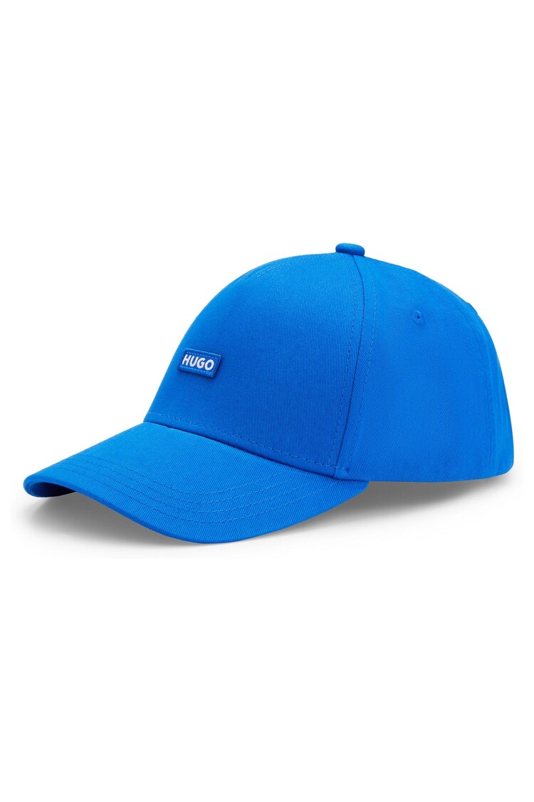 HUGO Blue Blue Logo-Label Cap In Cotton Twill - Image 2 of 5