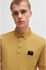 HUGO Gold Logo Label Polo Shirt In 100% Cotton Piqué - Image 2 of 5