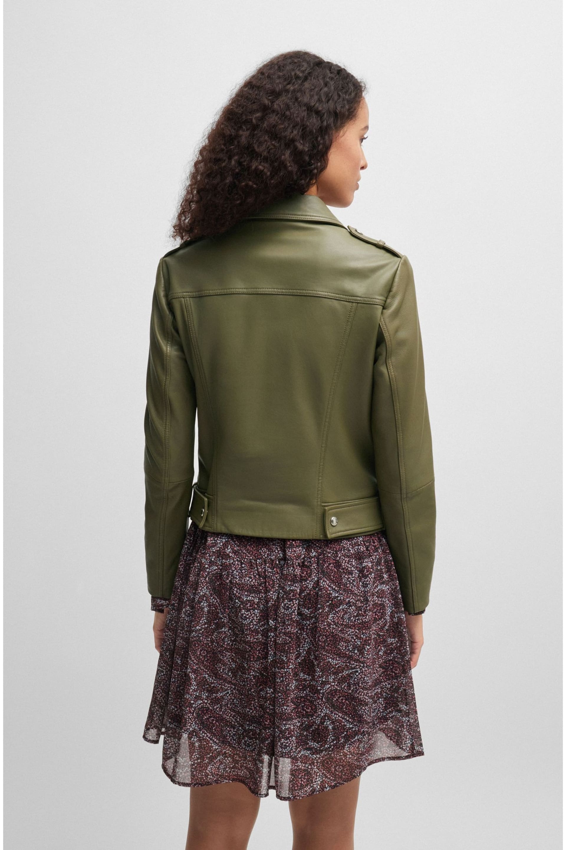 BOSS Green Buckled-Belt Jacket In Nappa Leather - Image 2 of 6