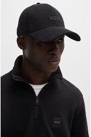 BOSS Black Embroidered Logo Cap In Baby Corduroy - Image 5 of 5