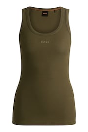 BOSS Green Ribbed Vest In Stretch Cotton - Image 4 of 4