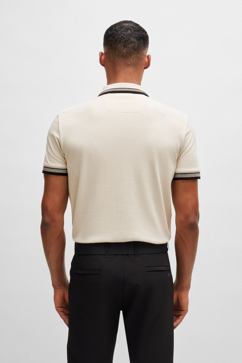 BOSS White Paddy Tipped Polo Shirt - Image 4 of 5