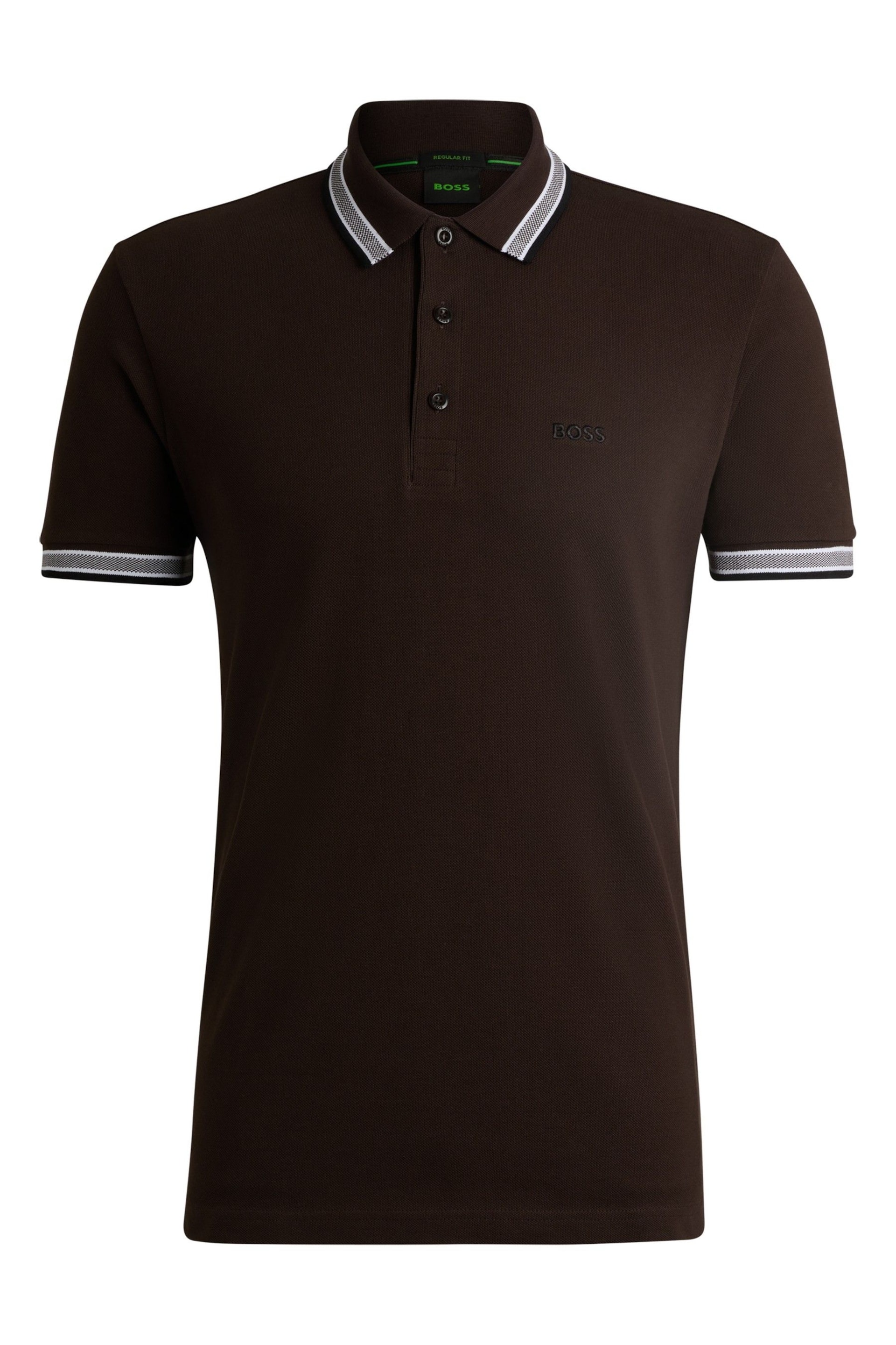 BOSS Brown Paddy Polo Shirt - Image 4 of 4