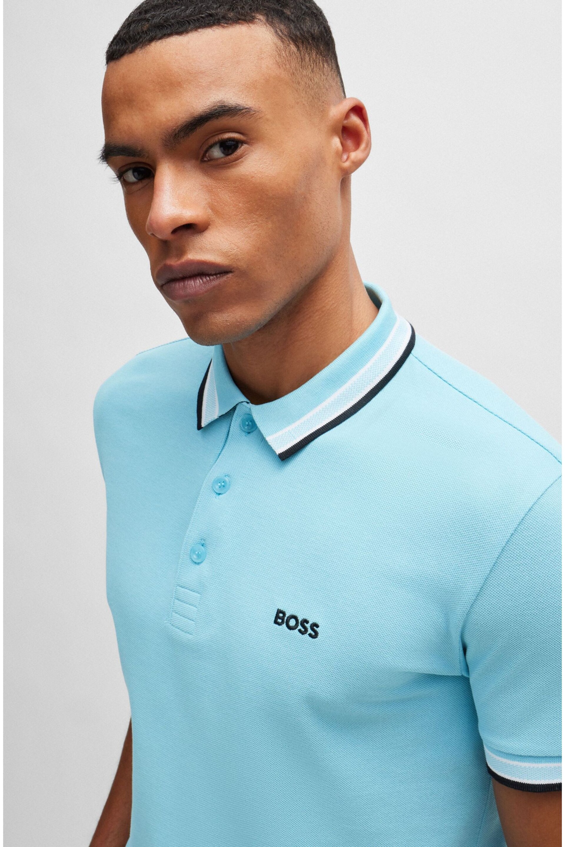 BOSS Dark Blue Paddy Polo Shirt - Image 1 of 5