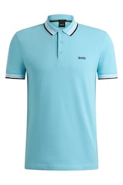 BOSS Sky Blue Paddy Polo Pink Cream Shirt - Image 5 of 5