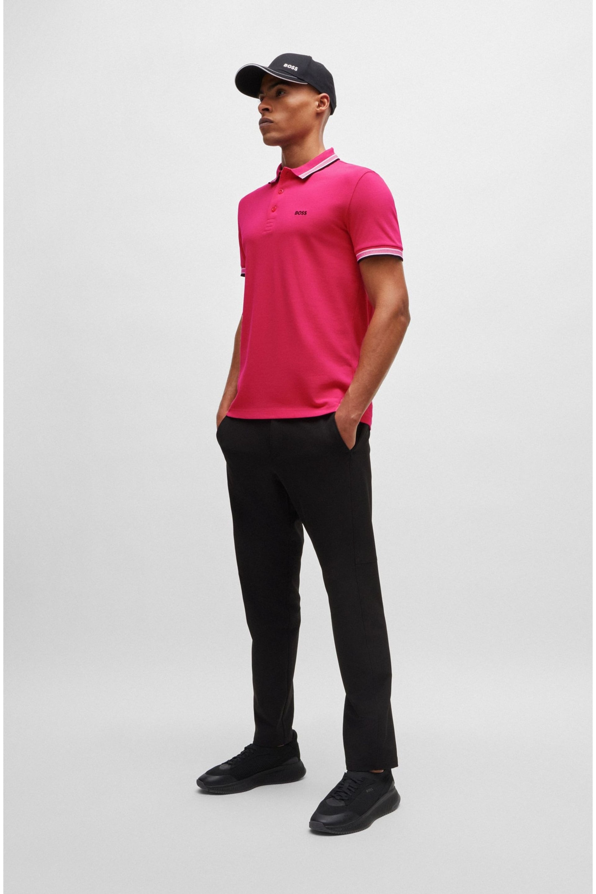 BOSS Light Pink Paddy Polo Shirt - Image 2 of 5