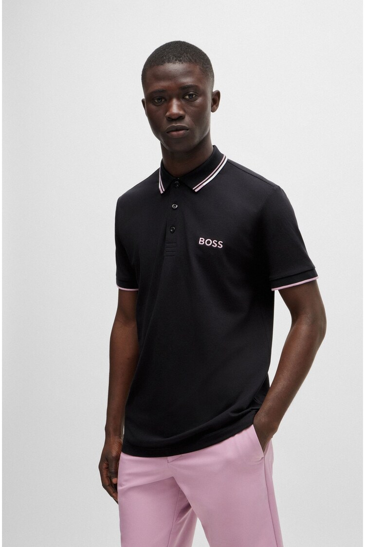 BOSS Black Paddy Pro Golf Tipped Polo Shirt - Image 1 of 4