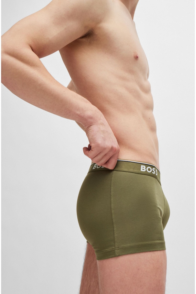 BOSS Green Three-Pack Of Logo-Waistband Trunks In Stretch Cotton - Image 2 of 7