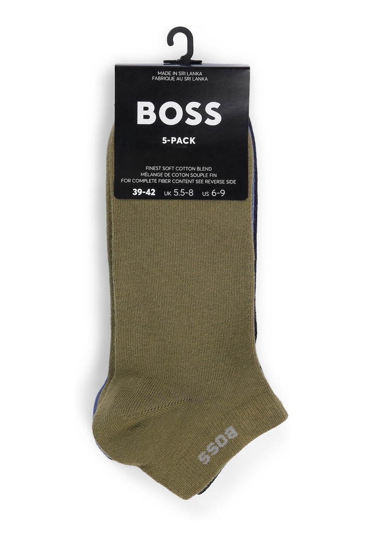 BOSS Blue Of Cotton-Blend Socks 5 Pack In An Ankle Length - Image 2 of 3