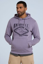 Animal Mens Purple River Front Graphic Organic Hoodie - Image 1 of 4