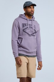 Animal Mens Purple River Front Graphic Organic Hoodie - Image 2 of 4