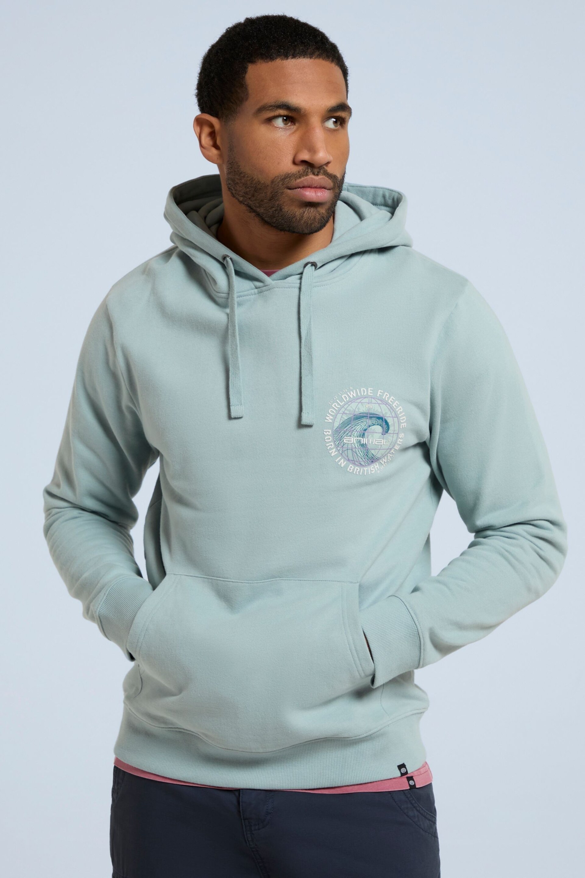 Animal Mens Blue River Graphic Organic Hoodie - Image 2 of 9