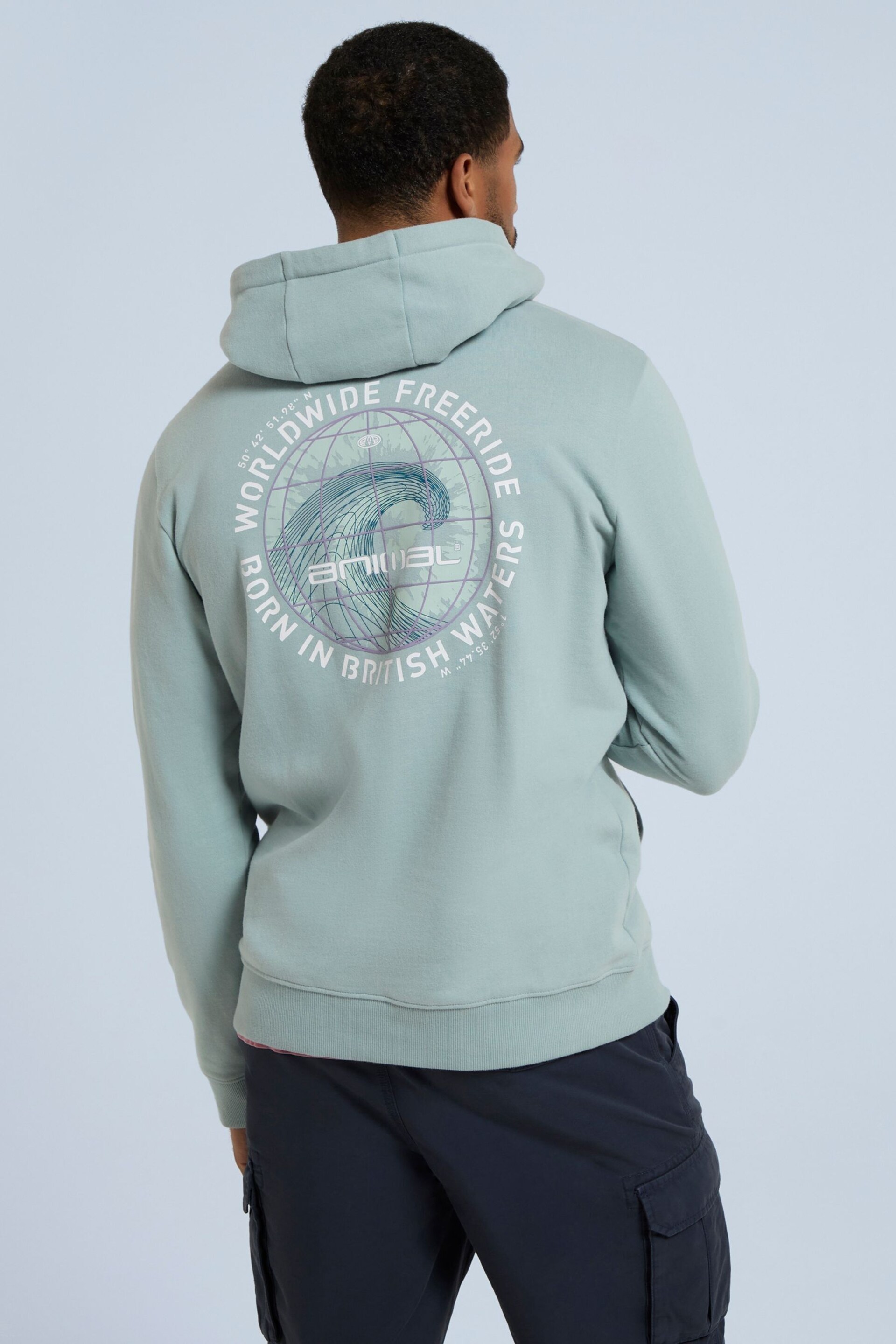 Animal Mens Blue River Graphic Organic Hoodie - Image 3 of 9