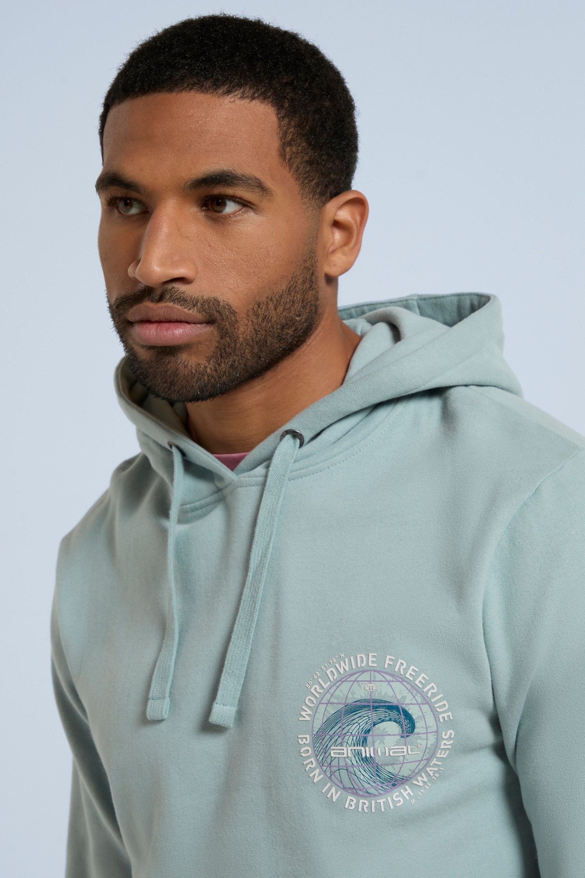 Animal Mens Blue River Graphic Organic Hoodie - Image 4 of 9