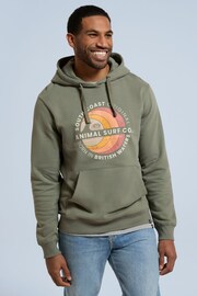 Animal Mens Green River Front Graphic Organic Hoodie - Image 4 of 9