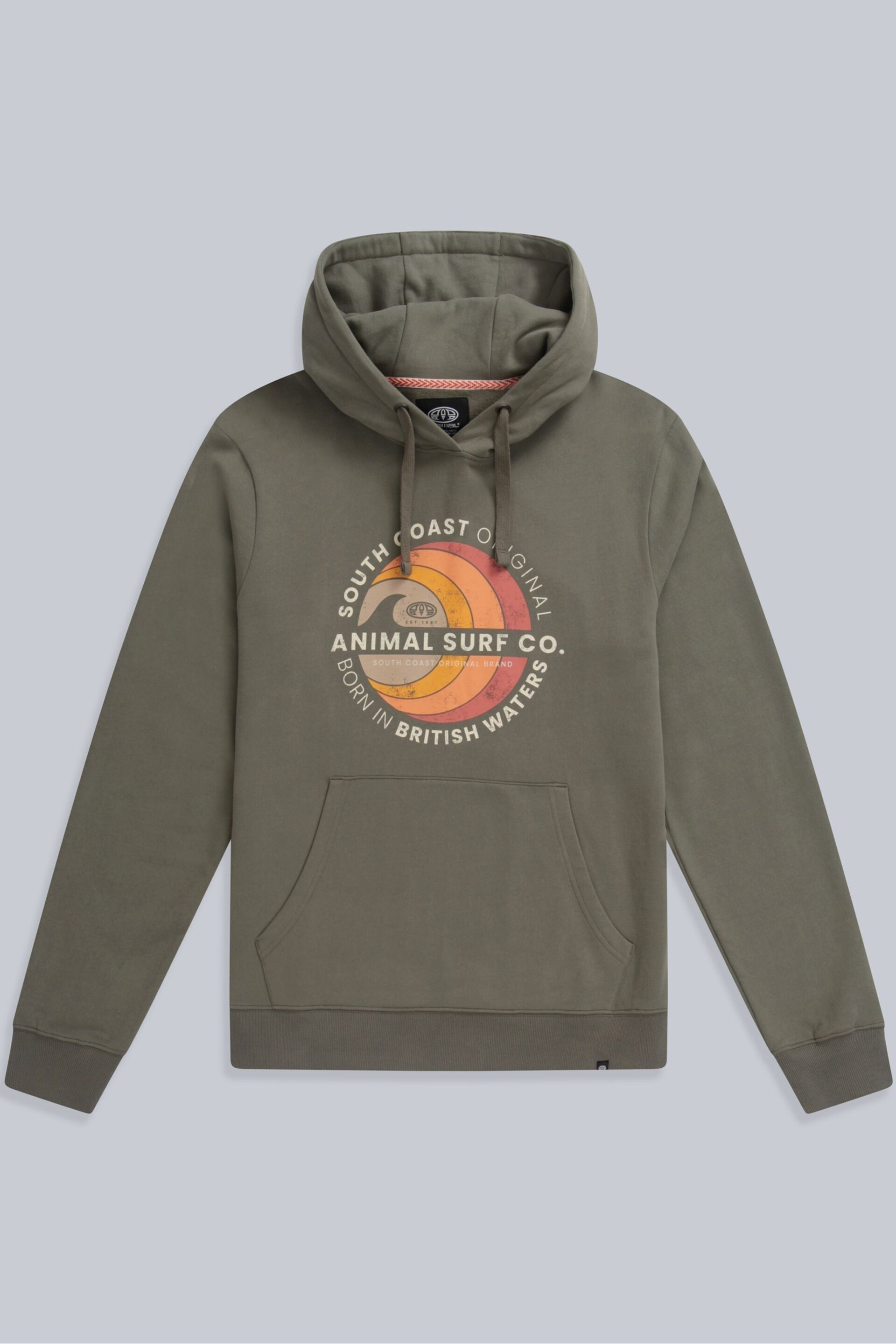 Animal Mens Green River Front Graphic Organic Hoodie - Image 5 of 9