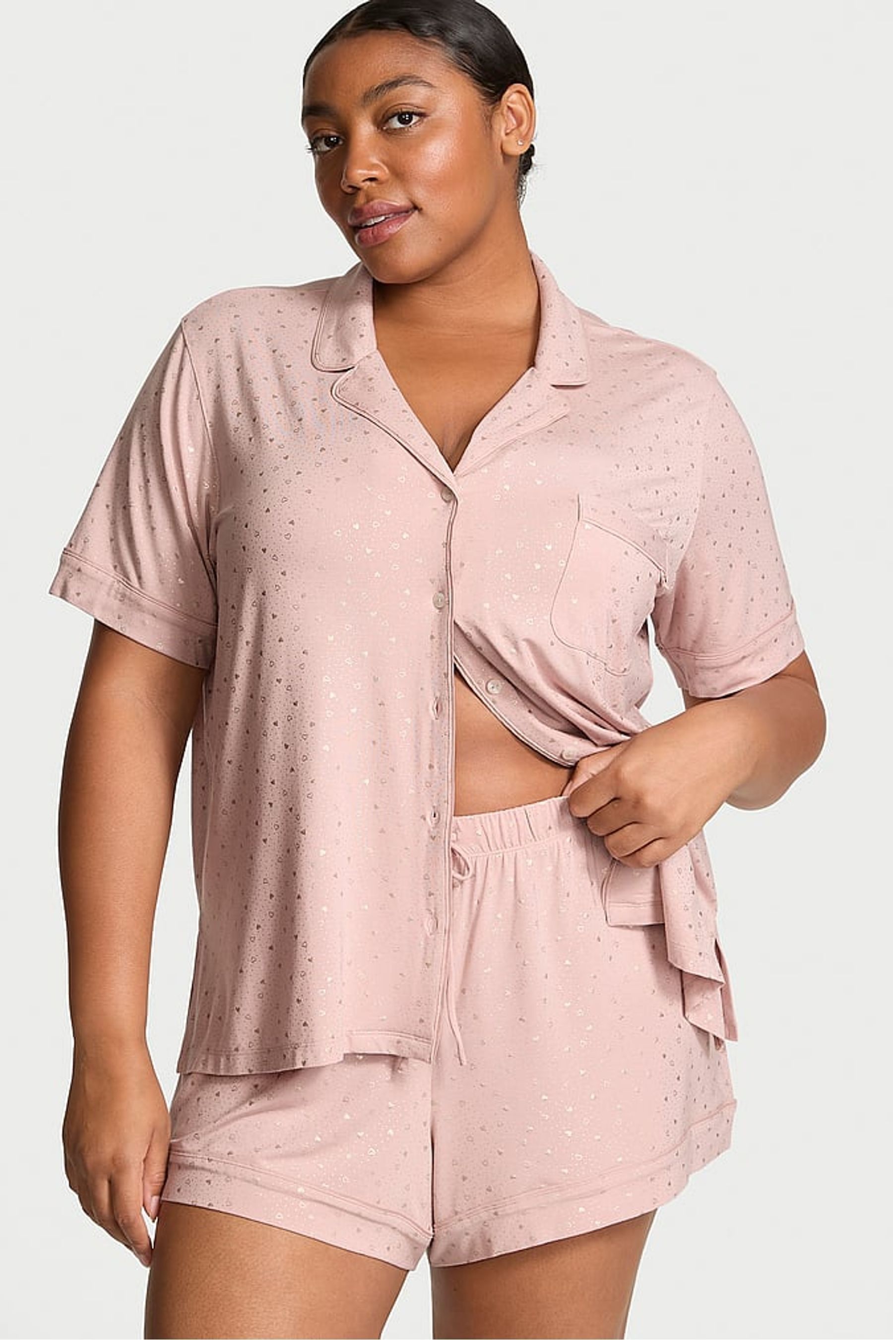 Buy Victoria s Secret Pink Zinc Foil Heart Dot Modal Short Pyjama Set from Next Norway