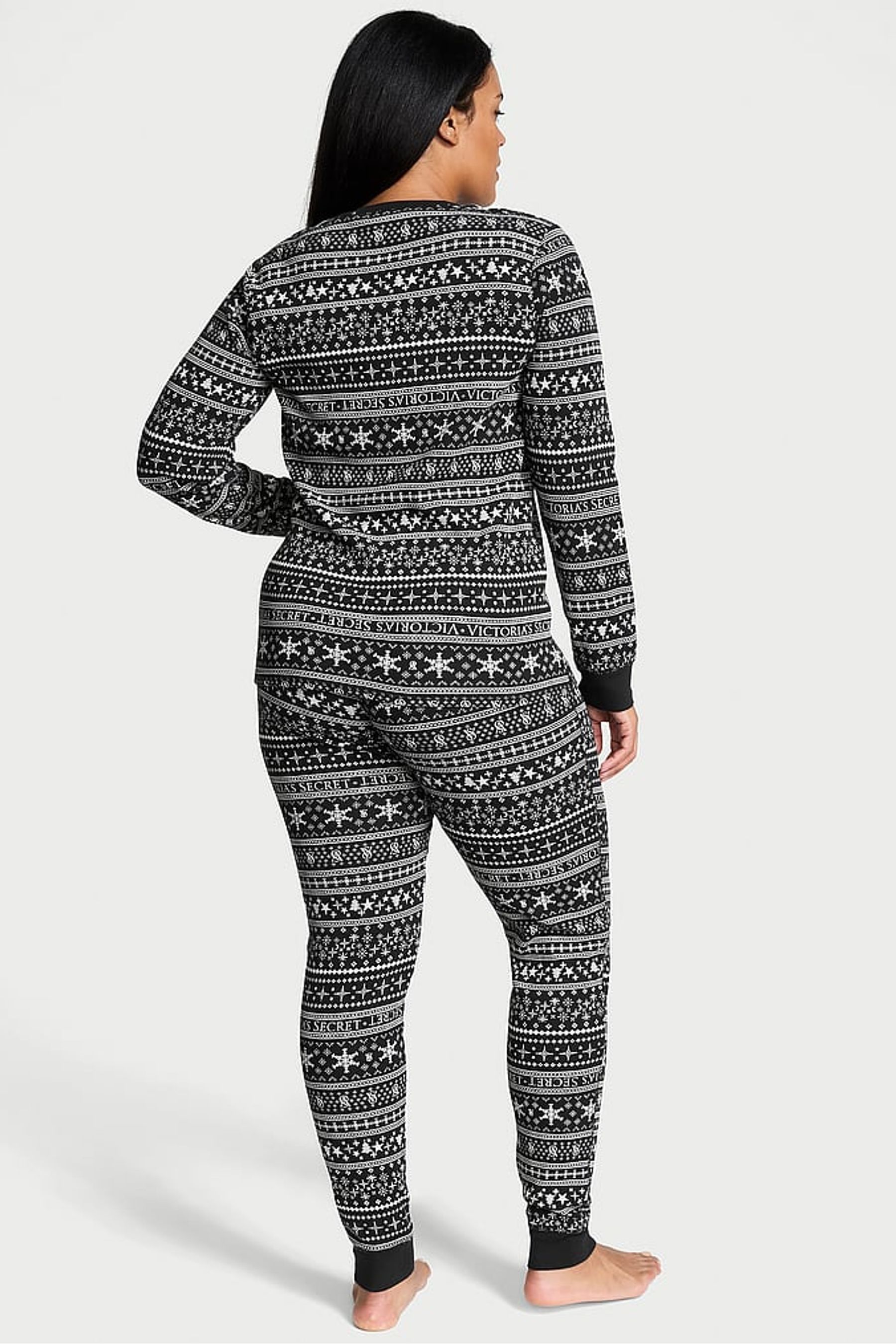 Buy Victoria s Secret Black Fair Isle Thermal Long Pyjama Set from Next Luxembourg