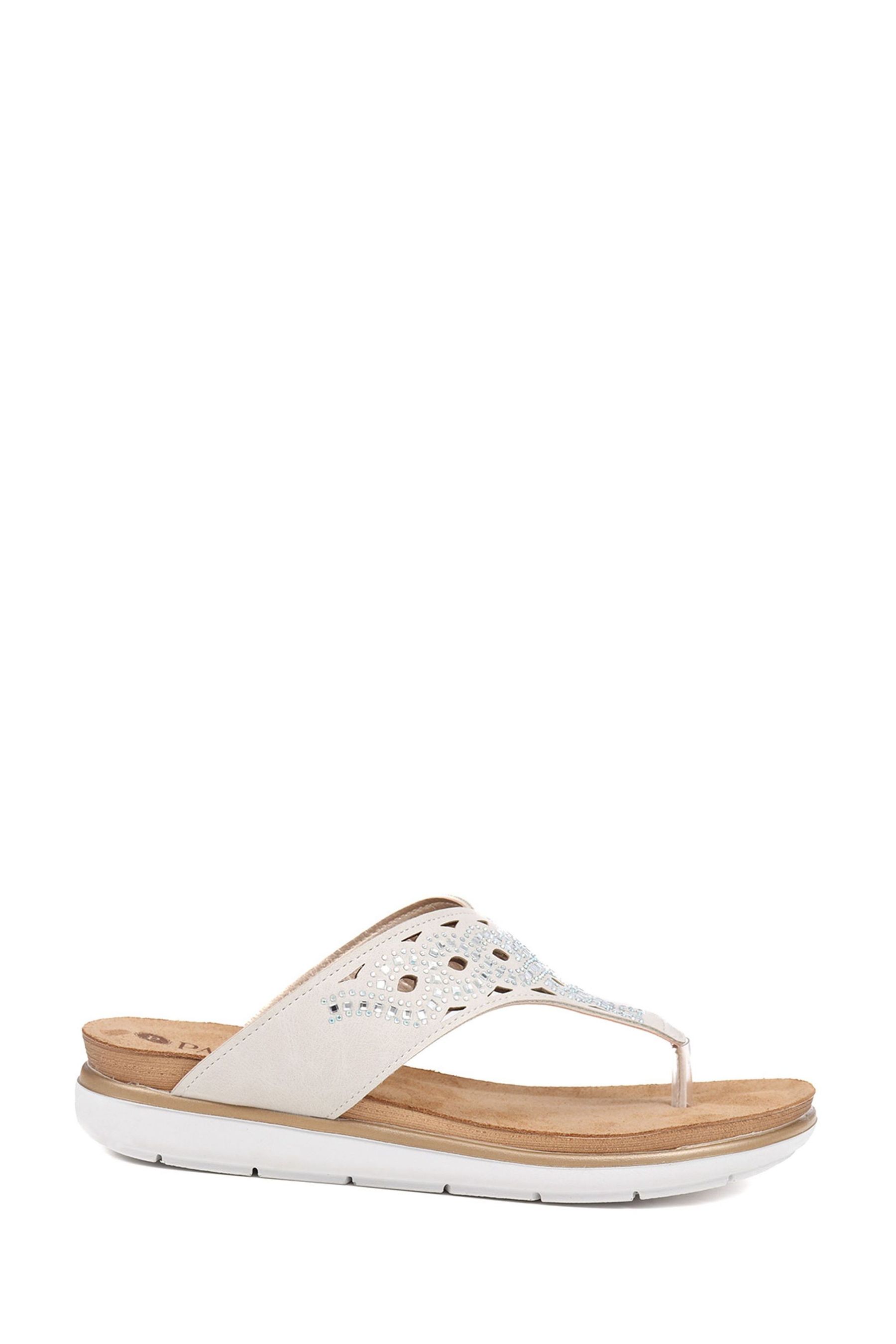 Buy Pavers White Embellished Toe Post Sandals from Next Luxembourg