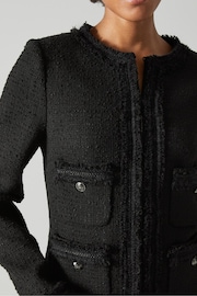 LK Bennett Black Cotton Blend Tweed Charlie Jacket - Image 3 of 4