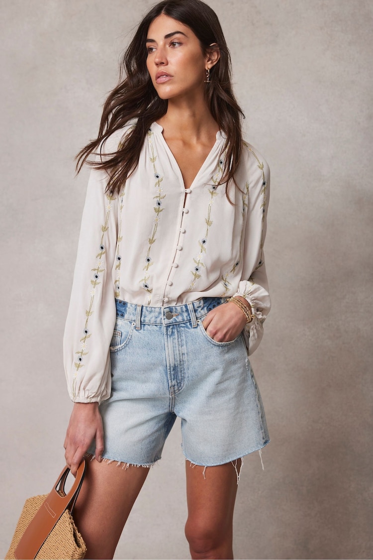 Mint Velvet Cream Floral Embroidered Blouse - Image 2 of 4