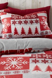 Fusion Red Fair Isle Patchwork Plush Duvet Cover Set - Image 2 of 4