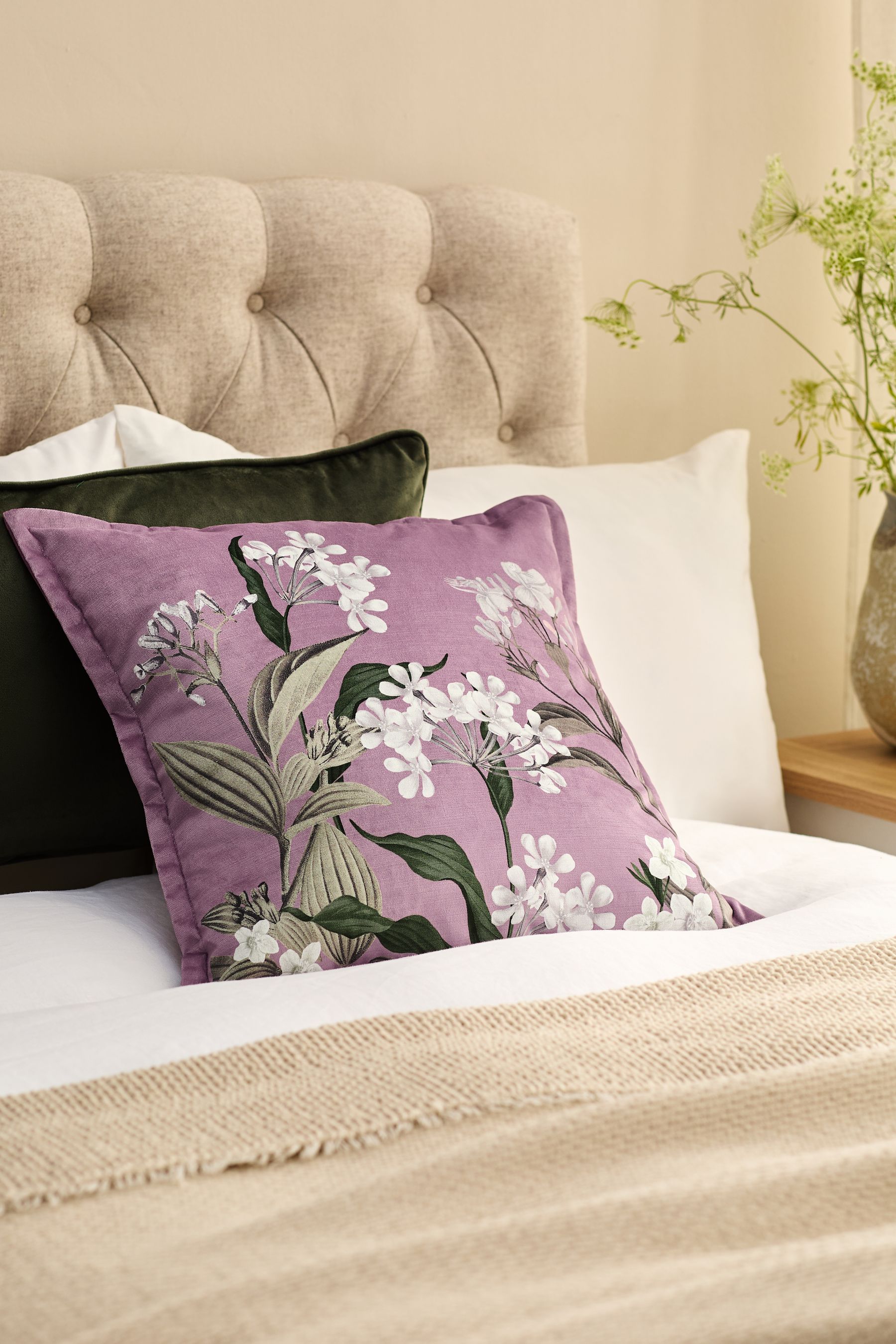 Purple floral pillows outlet
