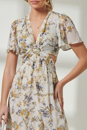 Jolie Moi Cream Front Buckle Detail Maxi Dress - Image 3 of 6