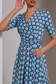 Jolie Moi Green Bree Half Sleeve Jersey Maxi Dress - Image 3 of 6