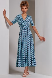 Jolie Moi Green Bree Half Sleeve Jersey Maxi Dress - Image 6 of 6