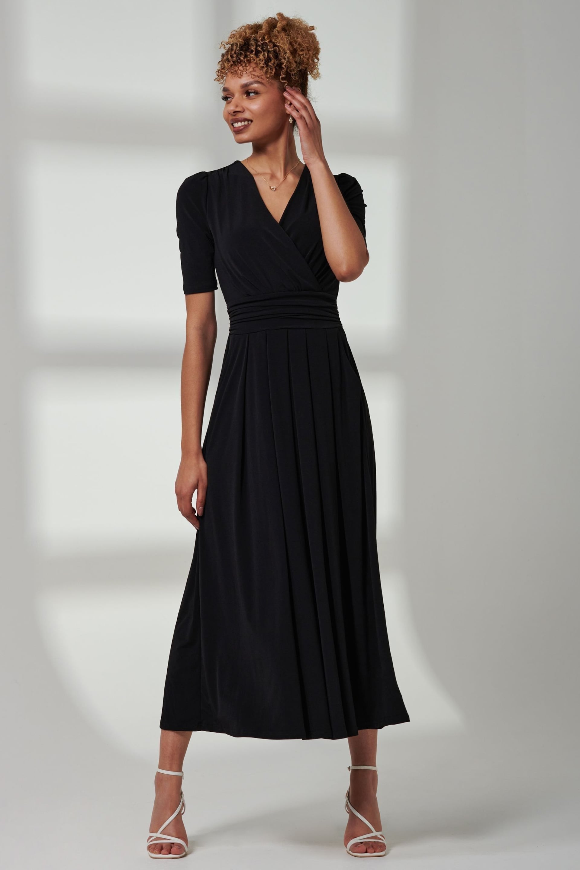 Jolie Moi Black Bree Half Sleeve Jersey Maxi Dress - Image 6 of 6