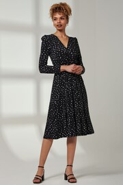 Jolie Moi Black Rafella Long Sleeve Midi Dress - Image 4 of 6