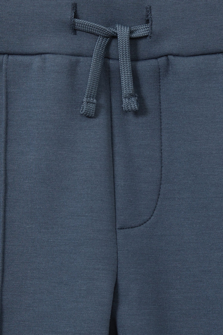 Reiss Dark Diesel Blue Premier Teen Interlock Jersey Drawstring Joggers - Image 3 of 3