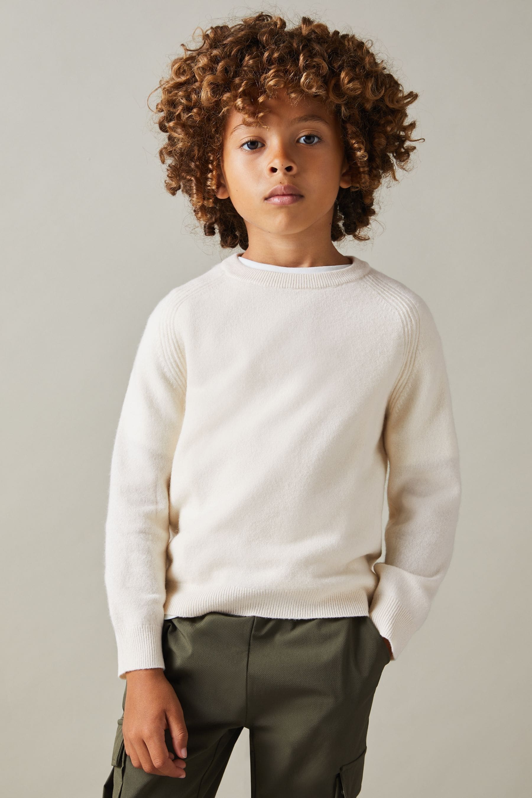 Buy Reiss Off White Cloud 9 13 yrs Wool Blend Crew Neck Jumper from Next Oman