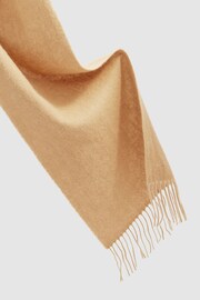 Reiss Soft Camel Picton Wool and Cashmere Scarf - Image 4 of 4