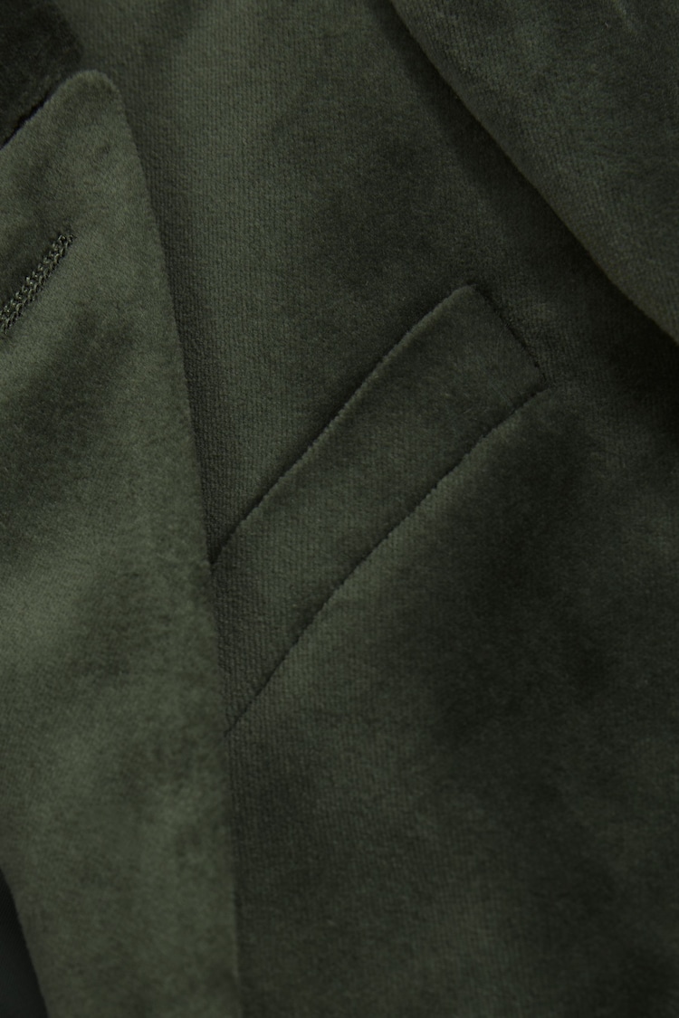 Reiss Sage Green Apsara 3-9 yrs Velvet Single Breasted Blazer - Image 3 of 3