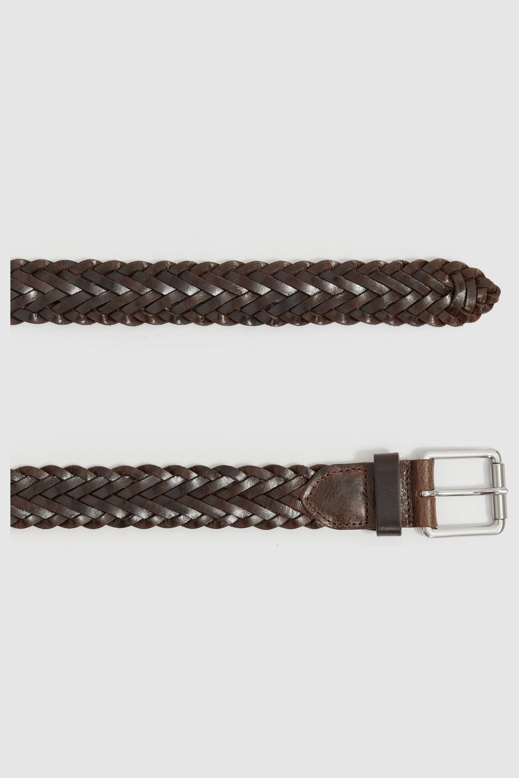 Buy Reiss Chocolate Carlton Woven Leather Belt from Next Ireland