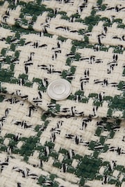 Reiss Ivory/Dark Green Bergoma Ché Textured Check Zip-Through Jacket - Image 6 of 6