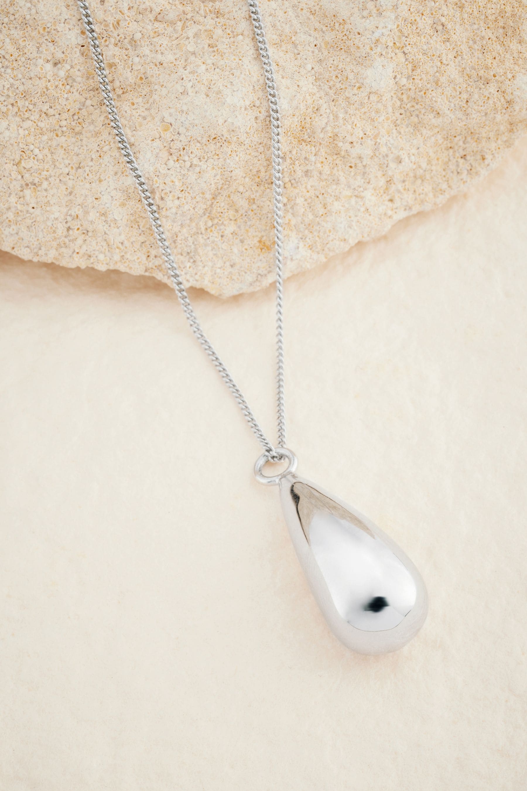 Sterling silver teardrop necklace deals