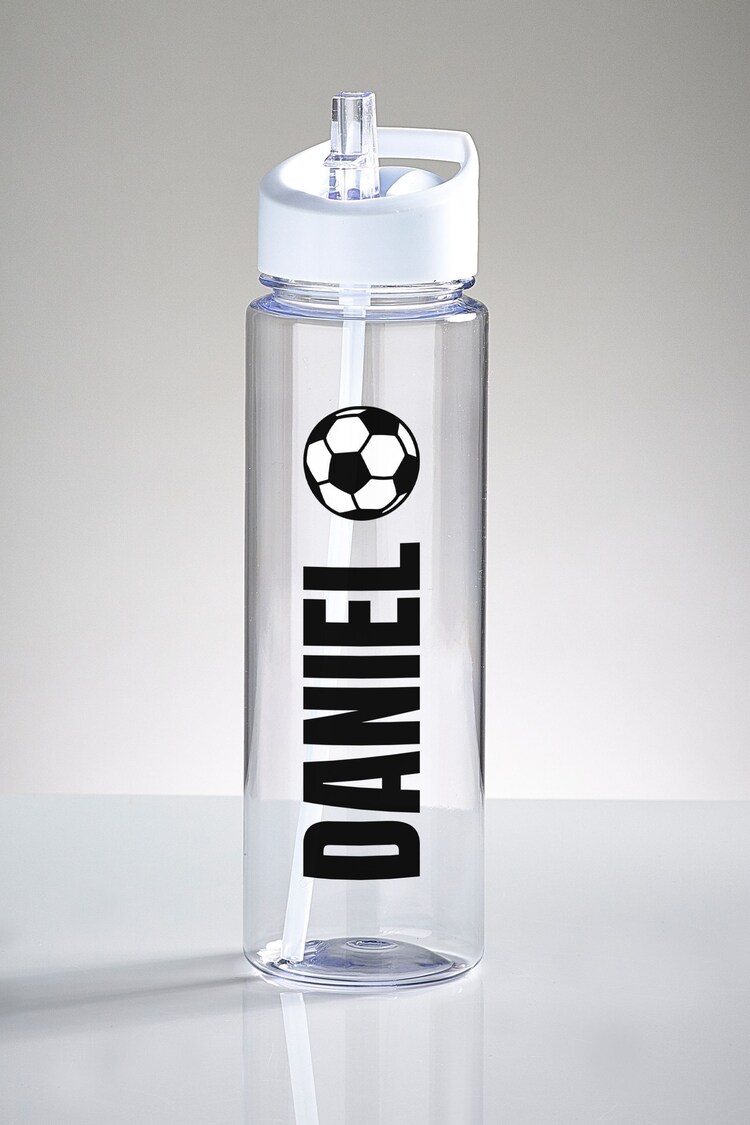 Loveabode Natural Personalised Clear Football Water Bottle - Image 1 of 4